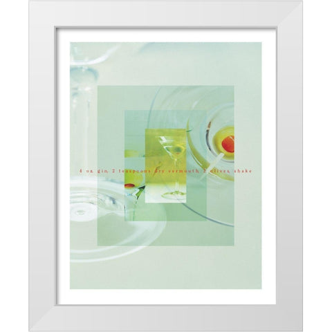 Gin Martini White Modern Wood Framed Art Print by Frontline