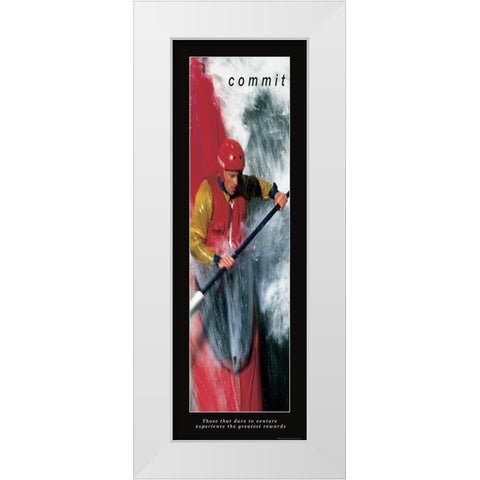 Commit - Kayak White Modern Wood Framed Art Print by Frontline