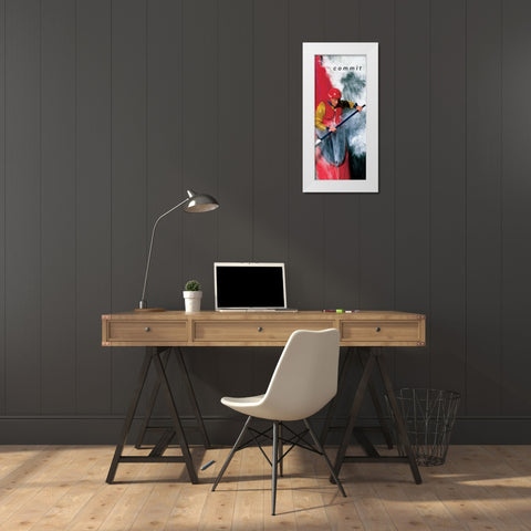 Kayak - Commit White Modern Wood Framed Art Print by Unknown