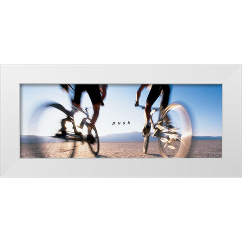 Bicycle - Push White Modern Wood Framed Art Print by Unknown