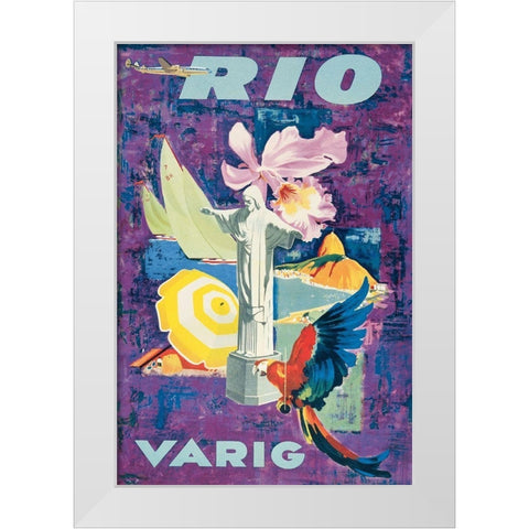 Rio Travel White Modern Wood Framed Art Print by Unknown