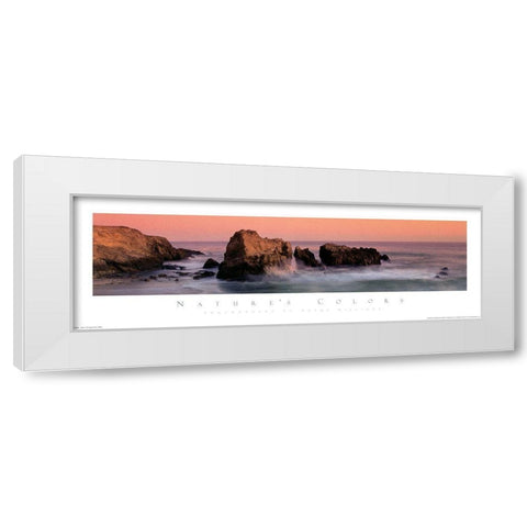 Rocks on Shore White Modern Wood Framed Art Print by Unknown
