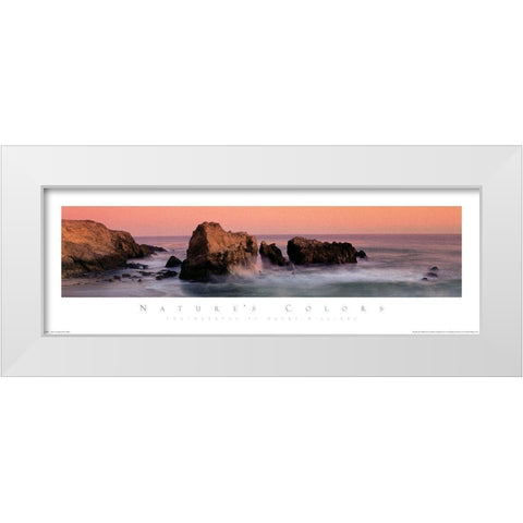 Rocks on Shore White Modern Wood Framed Art Print by Unknown
