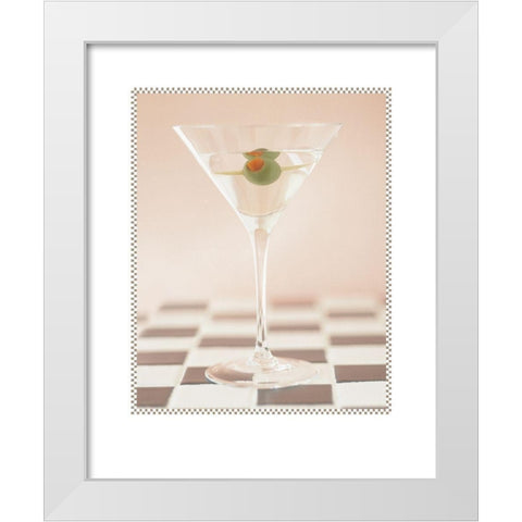 Martini with Olive Purple White Modern Wood Framed Art Print by Frontline