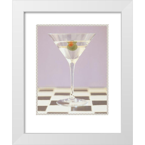 Martini with Olive Pink White Modern Wood Framed Art Print by Frontline