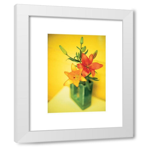 Day Lilies White Modern Wood Framed Art Print by Frontline