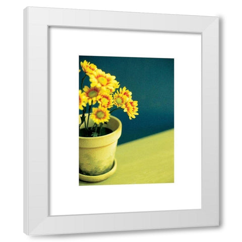 Ganziea Flower White Modern Wood Framed Art Print by Frontline