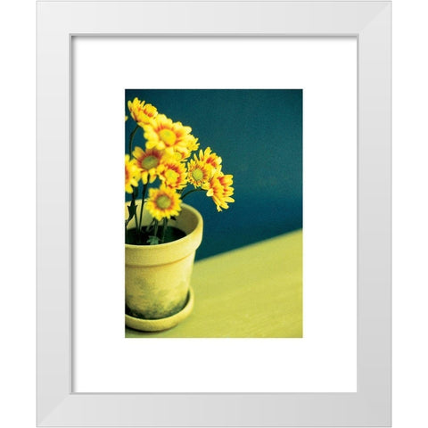 Ganziea Flower White Modern Wood Framed Art Print by Frontline