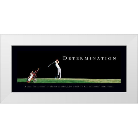 Determination - Golfer White Modern Wood Framed Art Print by Frontline