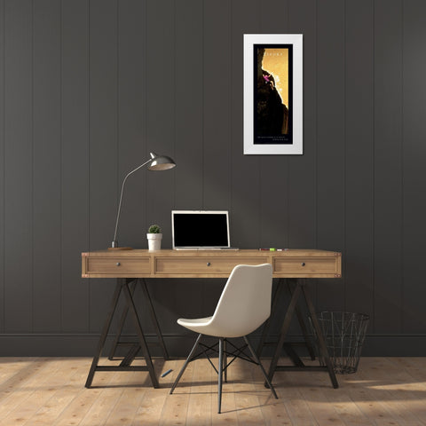 Effort Rock Climber White Modern Wood Framed Art Print by Unknown