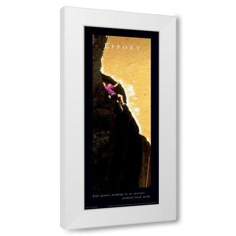 Effort Rock Climber White Modern Wood Framed Art Print by Unknown