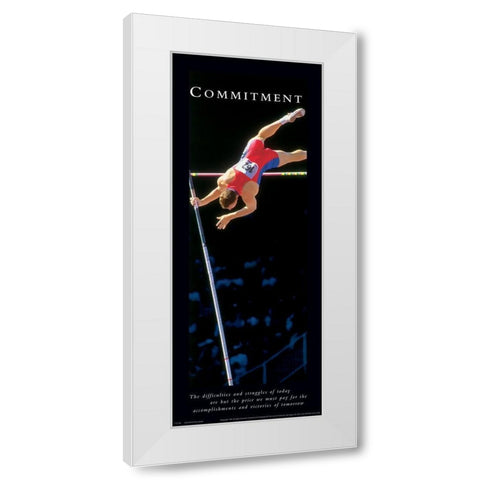 Commitment Pole Vault White Modern Wood Framed Art Print by Unknown