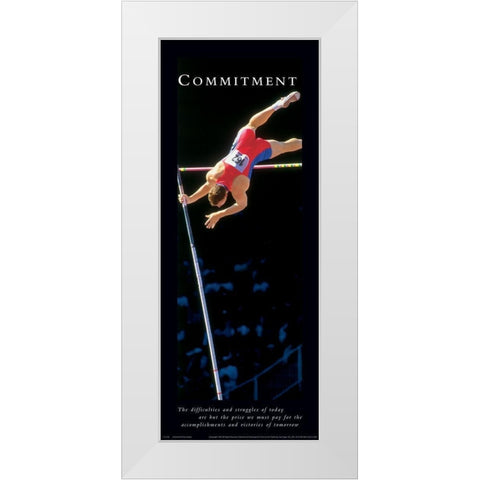 Commitment Pole Vault White Modern Wood Framed Art Print by Unknown