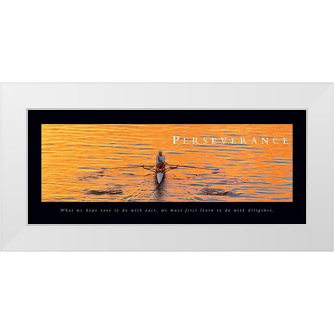 Perseverance - Sculler White Modern Wood Framed Art Print by Frontline