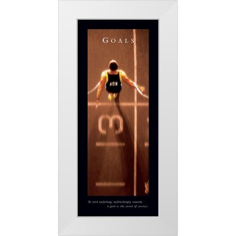 Goals - Finish Line White Modern Wood Framed Art Print by Frontline