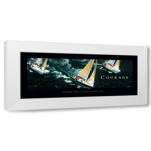 Courage - Sailboats White Modern Wood Framed Art Print by Frontline