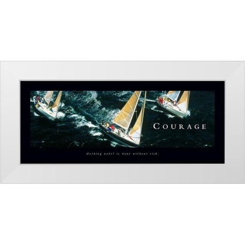 Courage - Sailboats White Modern Wood Framed Art Print by Frontline