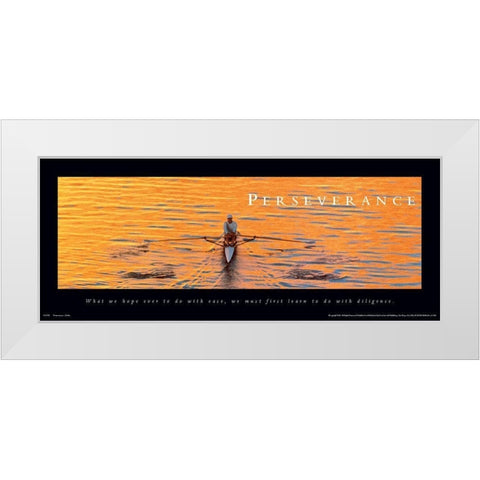 Perseverance Sculler White Modern Wood Framed Art Print by Unknown