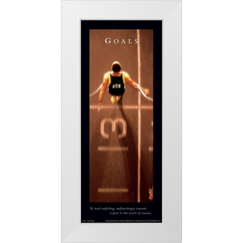 Goals Track White Modern Wood Framed Art Print by Unknown