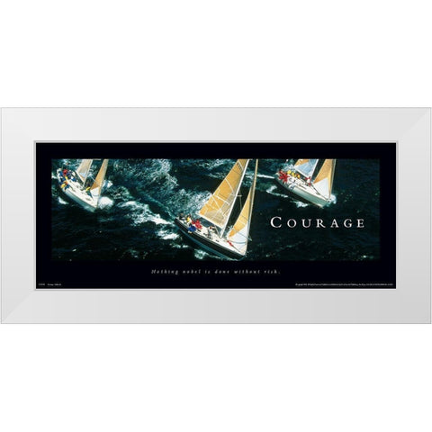 Courage Sailboats White Modern Wood Framed Art Print by Unknown
