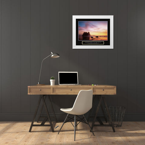 Opportunity Seashore White Modern Wood Framed Art Print by Unknown