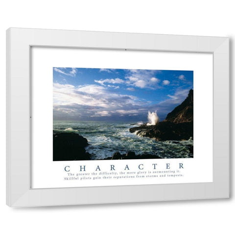 Character - Crashing Wave White Modern Wood Framed Art Print by Frontline