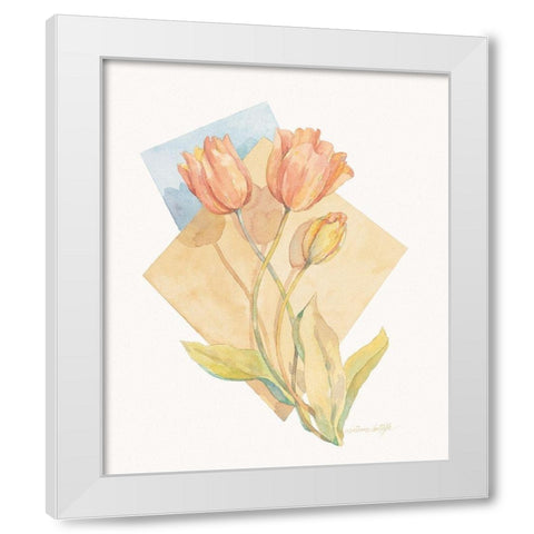 Tulip Pastel Collage I  White Modern Wood Framed Art Print by Unknown