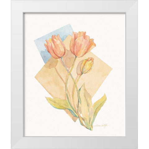 Tulip Pastel Collage I  White Modern Wood Framed Art Print by Unknown