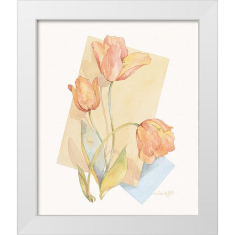 Tulip Pastel Collage II White Modern Wood Framed Art Print by Unknown