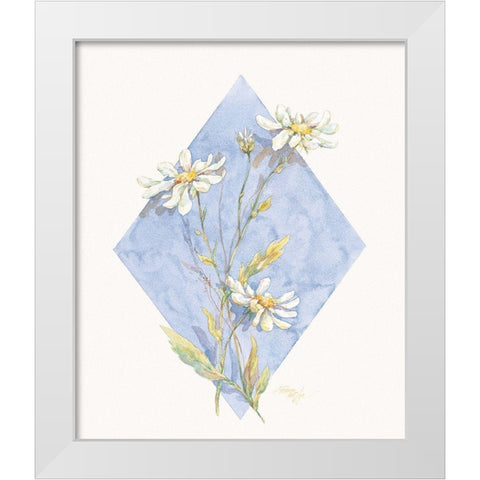 Daisy Pastel Violet I White Modern Wood Framed Art Print by Unknown