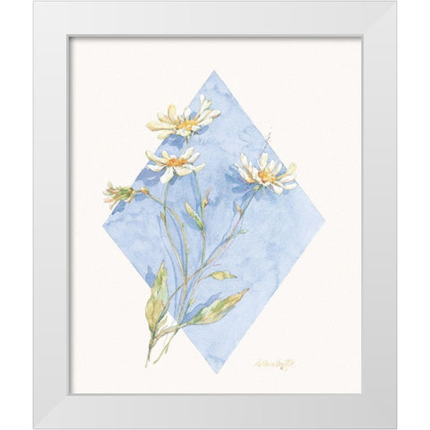 Daisy Pastel Violet II White Modern Wood Framed Art Print by Unknown
