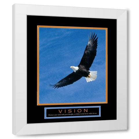 Vision Eagle in Flight White Modern Wood Framed Art Print by Unknown