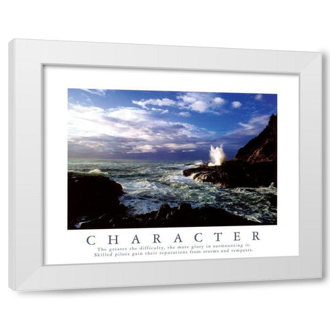 Character - Rocky Coastline White Modern Wood Framed Art Print by Unknown