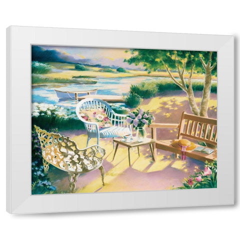 Patio I White Modern Wood Framed Art Print by Unknown