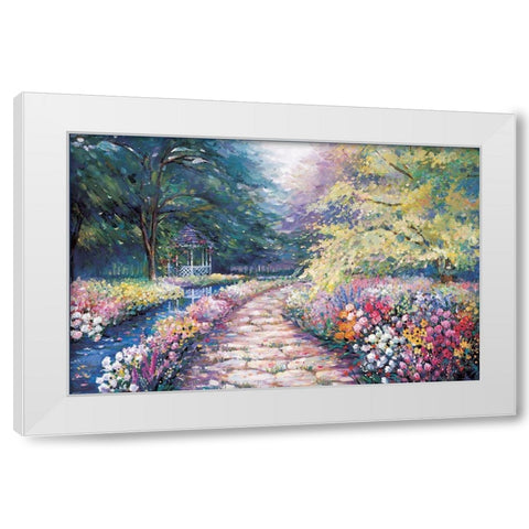 Garden View I White Modern Wood Framed Art Print by Unknown