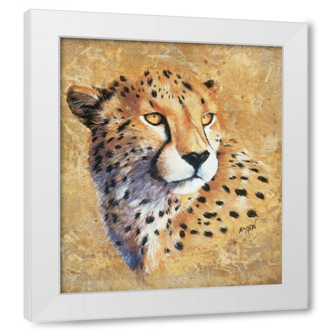 Jaguar White Modern Wood Framed Art Print by Unknown