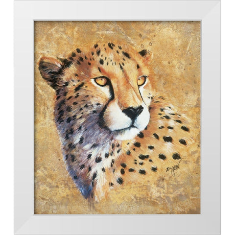 Jaguar White Modern Wood Framed Art Print by Unknown