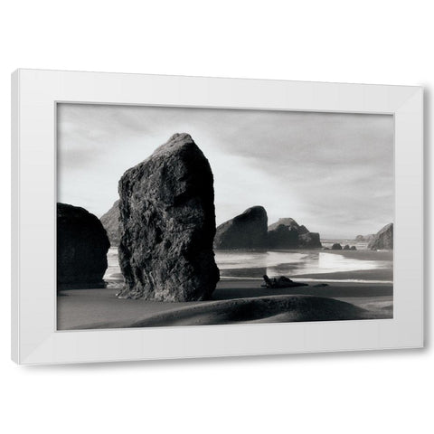 Ocean Stones White Modern Wood Framed Art Print by Unknown