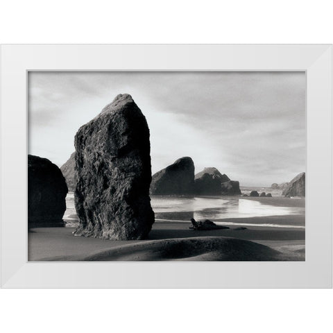 Ocean Stones White Modern Wood Framed Art Print by Unknown