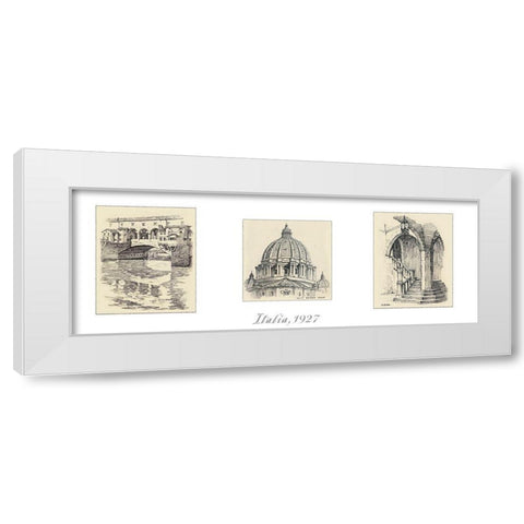 Italia White Modern Wood Framed Art Print by Unknown