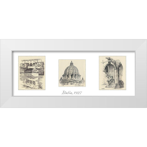 Italia White Modern Wood Framed Art Print by Unknown