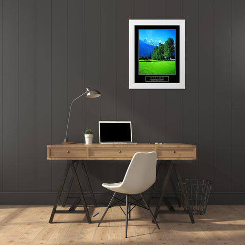 Golf in the Clouds White Modern Wood Framed Art Print by Unknown