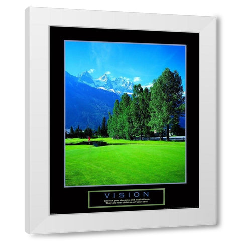 Golf in the Clouds White Modern Wood Framed Art Print by Unknown