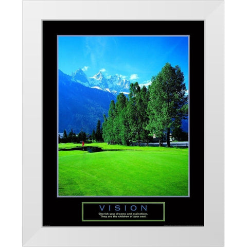 Golf in the Clouds White Modern Wood Framed Art Print by Unknown
