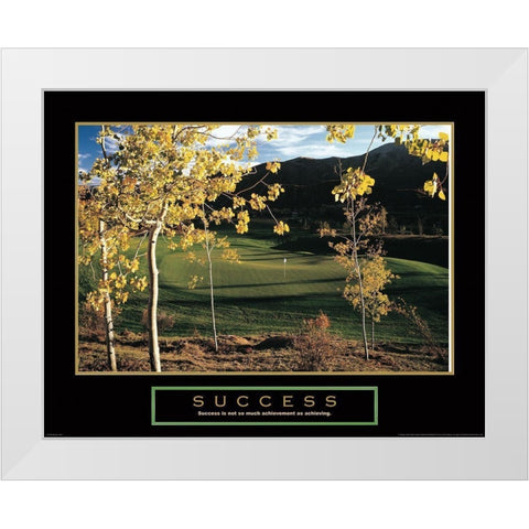 Success - Golf White Modern Wood Framed Art Print by Unknown