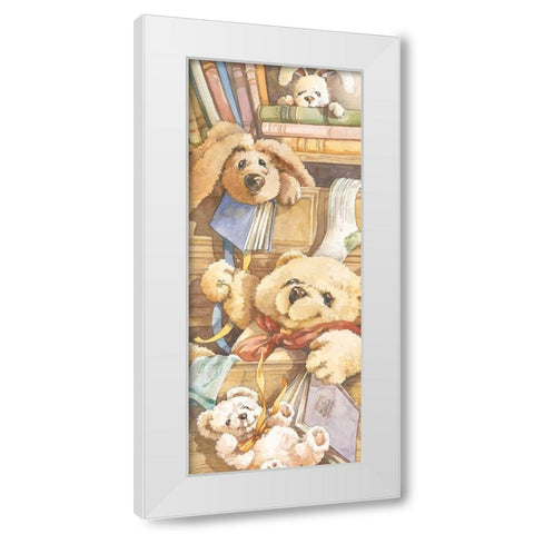 Teddy Bear Panel II White Modern Wood Framed Art Print by Unknown