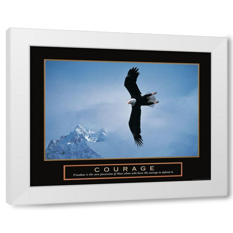 Courage - Eagle White Modern Wood Framed Art Print by Unknown