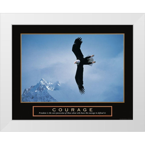 Courage - Eagle White Modern Wood Framed Art Print by Unknown