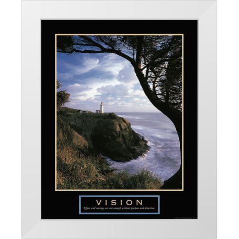 Vision - Lighthouse White Modern Wood Framed Art Print by Frontline