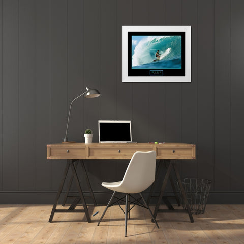 Risk - Surfer White Modern Wood Framed Art Print by Unknown